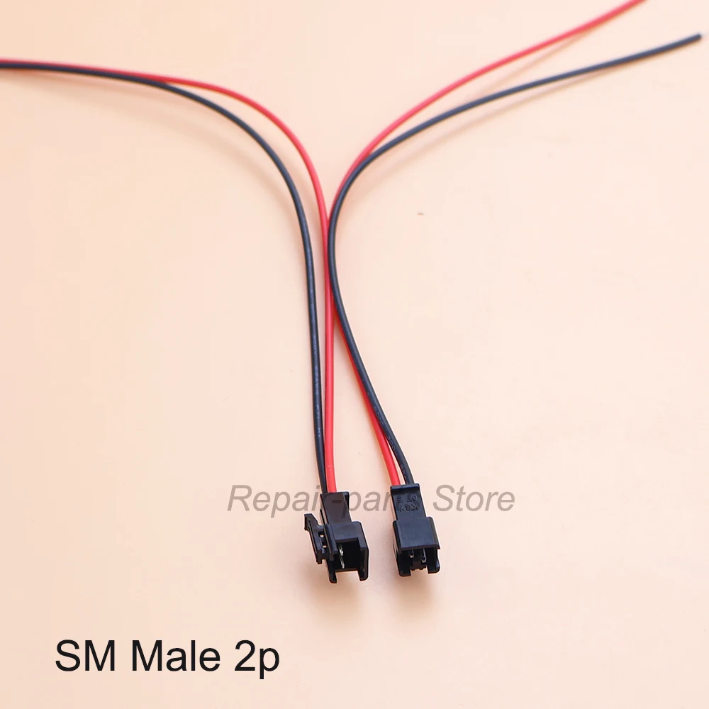 10PCS SM Male and Female Docking Plug Connection Wire 2.54MM air Docking Battery Charging Port Terminal Wire LED Light 20cm