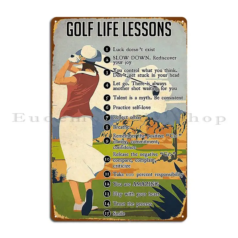 Golf Life Lessons Luck Doesn T Exist Poster Metal Plaque Poster Printing Wall Cave Painting Create Rusty Tin Sign Poster