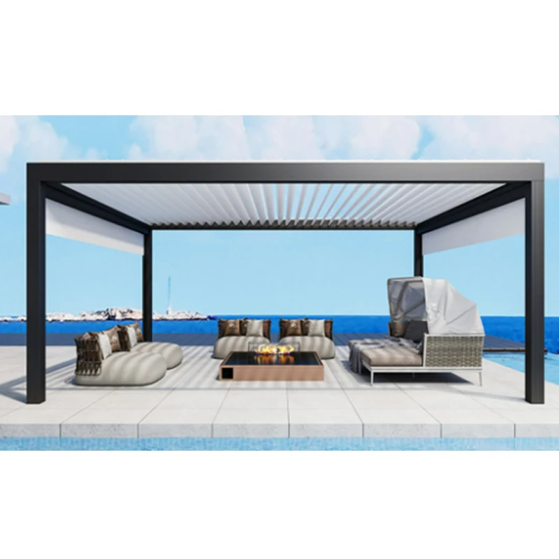 

Aluminum Pergola 3x4m/10x13ft Flip Louvered Roof Garden Gazebo Canopy Carport in Yard Gard Customized