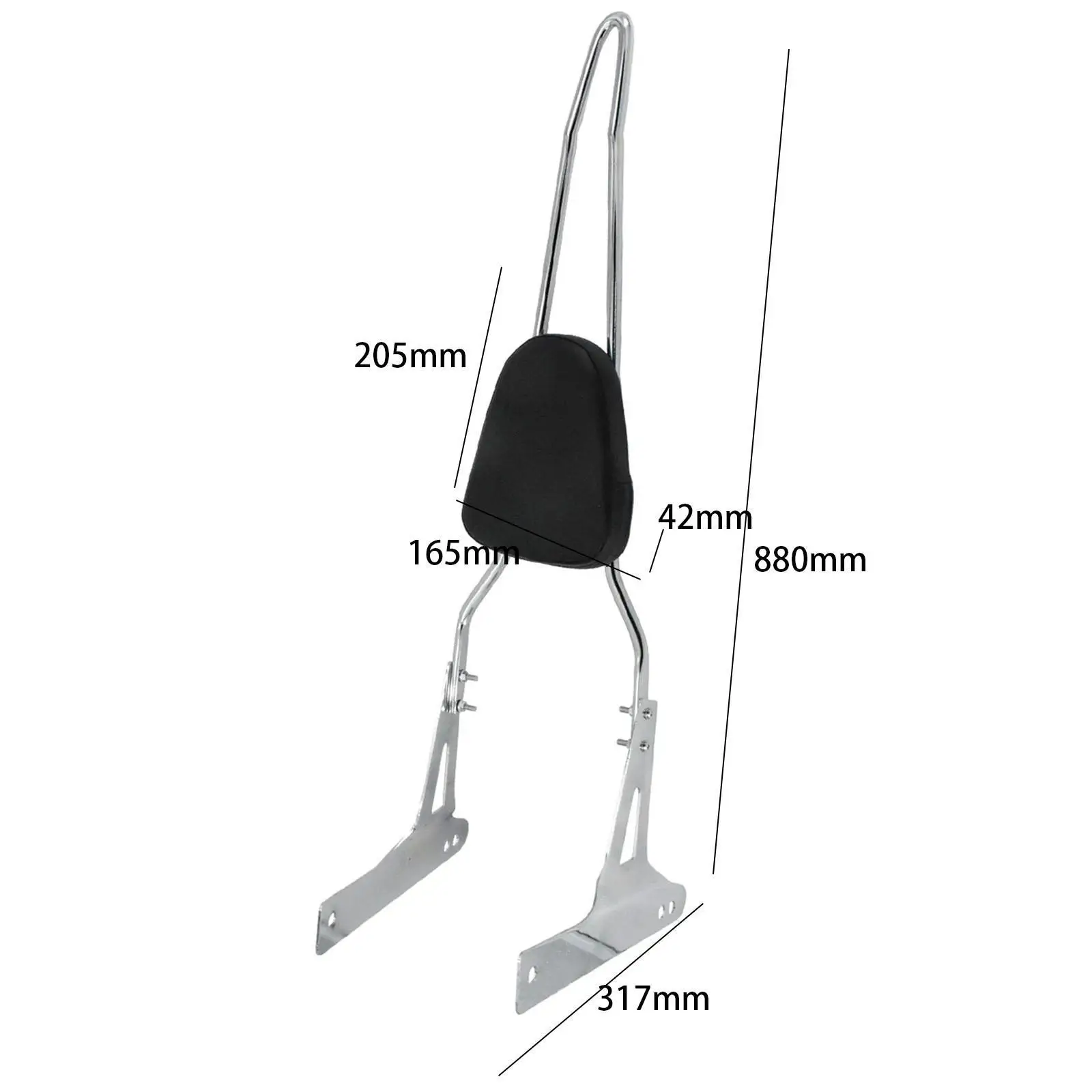 Schienale del sedile posteriore del motociclo staccabile robusto Sissy Bar schienale multiuso portapacchi posteriore per moto per sostituzioni moto