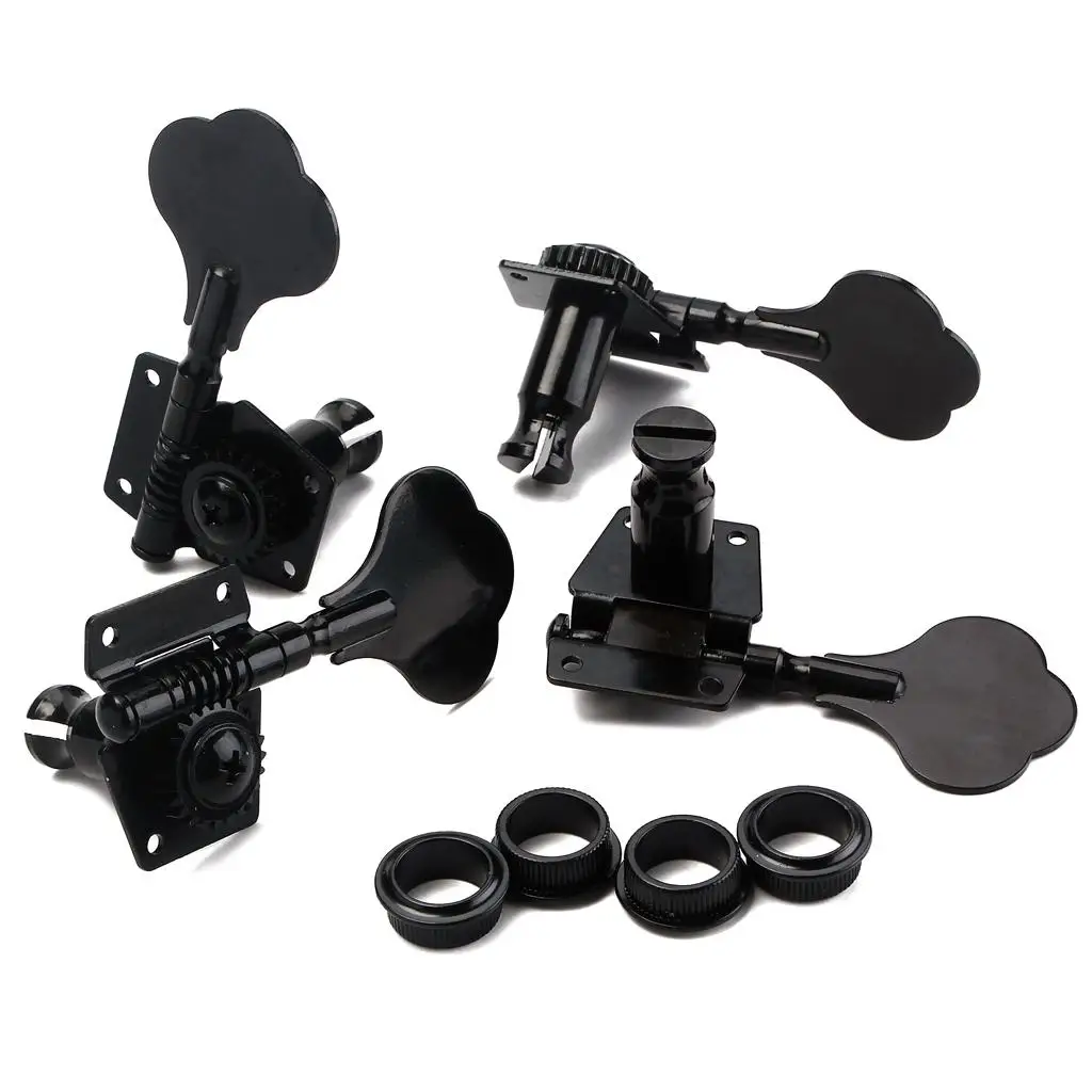 Tooyful accessorio per chitarra 4 pezzi macchina per destrimani testa Tuning pioli Club Button Black Set regalo di natale per basso