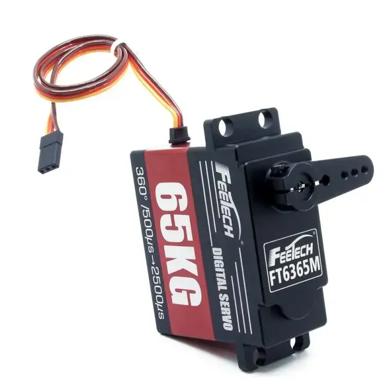 65KG Digital Servo 12bit Magnetic Encoded 360 Degree Angle Controllable 7.4V Full Metal Steel Gear For RC Car Helicopter FT6365M