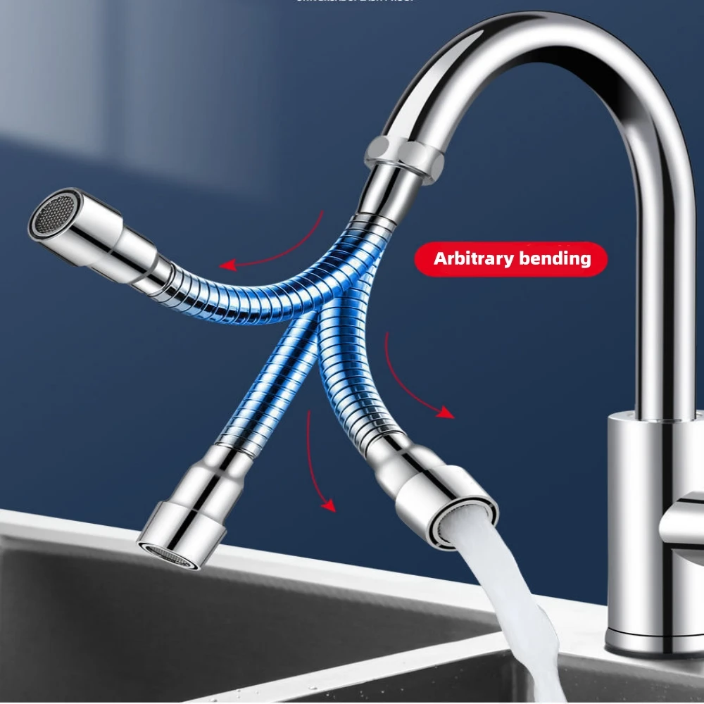 1Pcs Stainless Steel Faucet Extender 360 º All-round Adjustment of Water Level Extension Hose Kitchen Shower Home Accessories