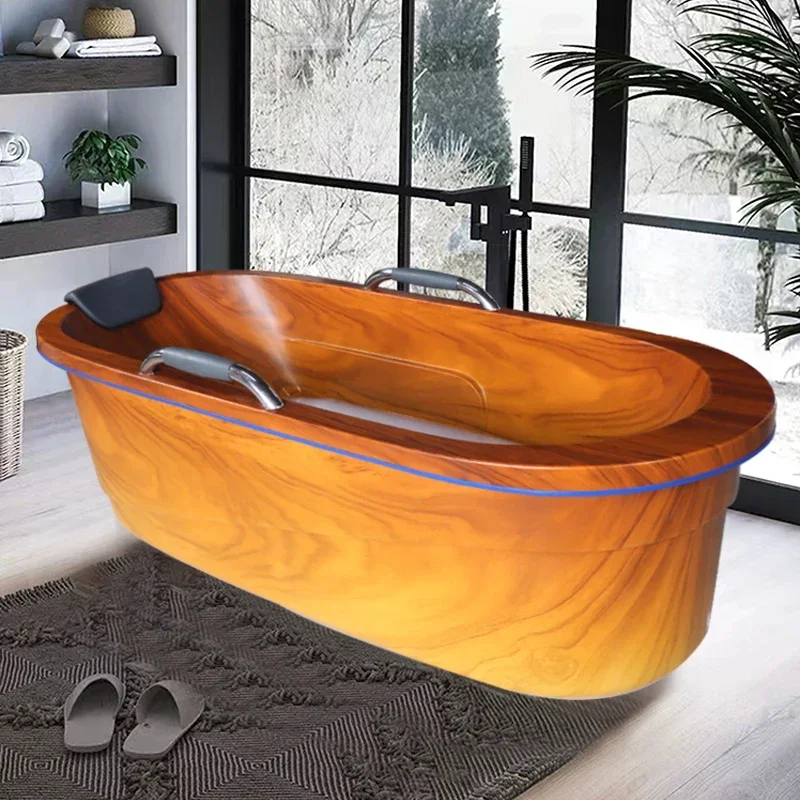 Фото Ванна-купель TAO из акрила, 1,7 метра, цельная, бесшовная, отдельностоящая, передвижная, для клуба/гостиницы