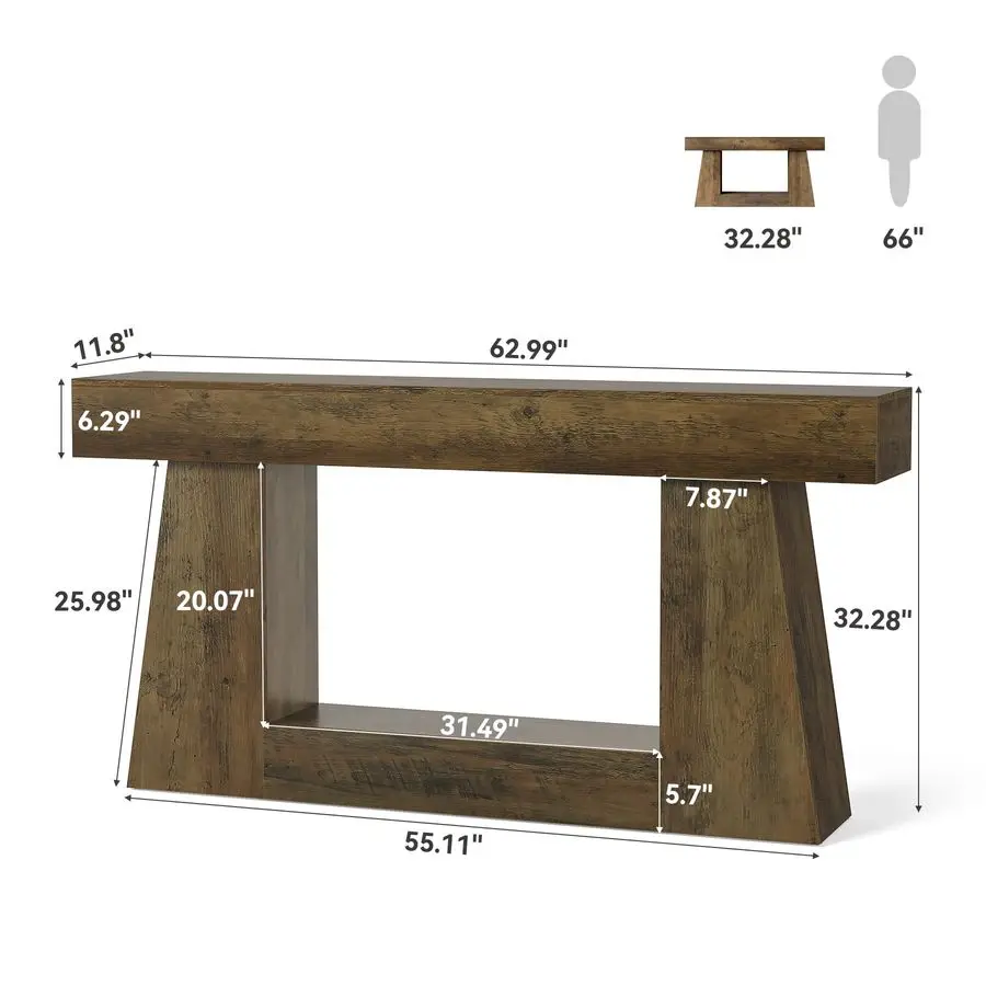 63 طاولة وحدة تحكم للمزرعة مع مساحة تخزين، طاولة أريكة ريفية للمدخل، طاولة أريكة طويلة ضيقة خلف الأريكة، طاولة وحدة التحكم لـ #2