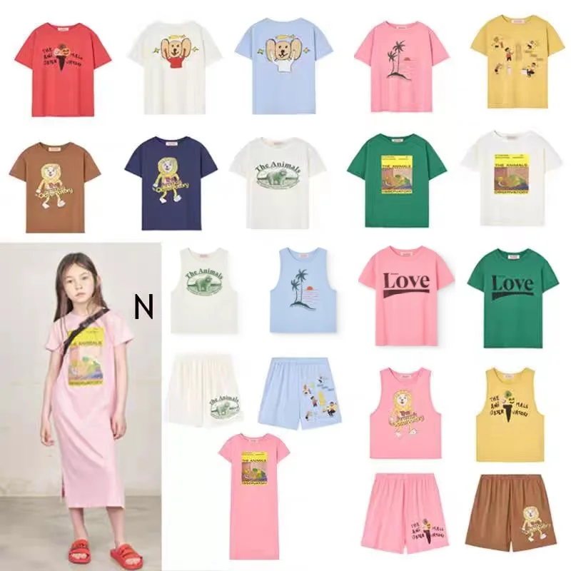 

Children's T-shirt Short-sleeved 2025 Ssummer New Pink Printing Fashion Girls Short-sleeved Dress Cotton Cartoon Boys T-shirt
