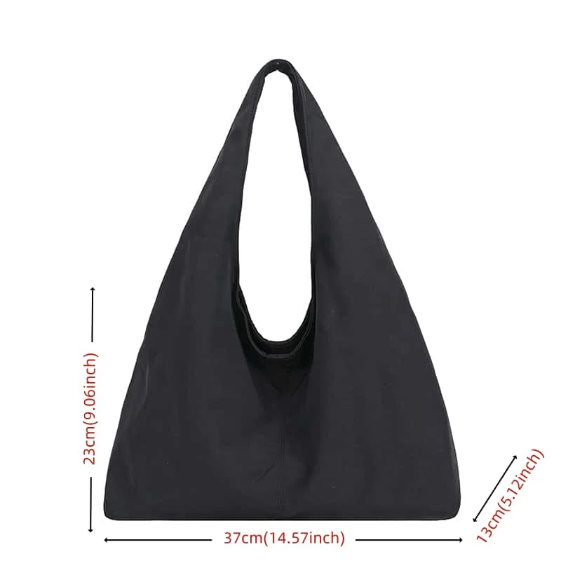 Women's Lightweight Casual Hobo Tote Bag Solid Color Trendy Large Capacity Crossbody Shoulder Bag for Student Work Commute