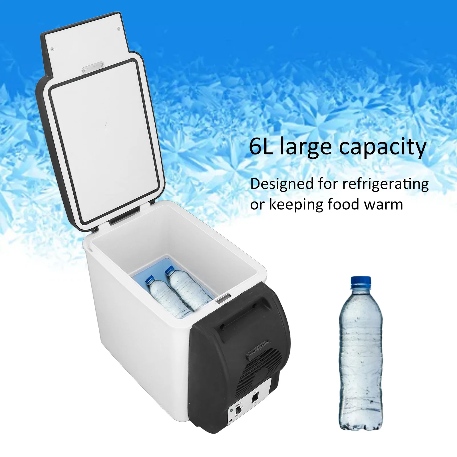 

12V Car Refrigerator, 6L Car Cooler, Portable Car Fridge,12V Car Fridge 6L Portable Box, Freshness Keeper, 37W Power Consumption