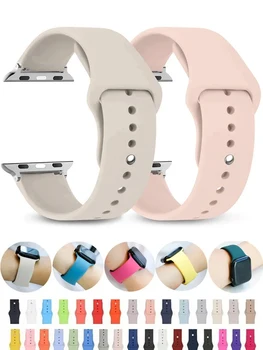 Paski silikonowe do zegarka apple Watch 44mm 40mm 45mm 41mm 38mm 42mm 46mm bransoleta correa iWatch seria 10 se 9 8 7 3 ultra 2 49mm