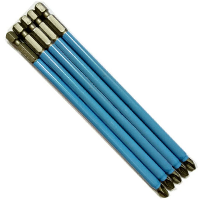 

5Pcs Anti-slip Hex Shank Electric Screwdriver Bit PH2 Extra Long 127mm Magnetic Non-Slip Screwdriver Bit Set 1/4 Hex Shank