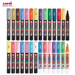 1pcs Uni Posca Marker Pen PC-1M fineliner 0.7mm rotulador permanente acrylic marker paint pen Water-Based Pigment Ink 21 Colores