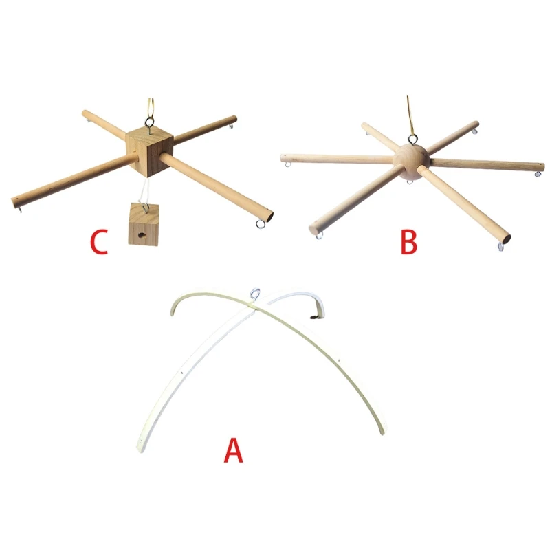 Culla in legno Mobile Telaio Passeggino Bar Sonaglio Carillon Supporto Braccio Appeso per Neonate Ragazze Culla Decori