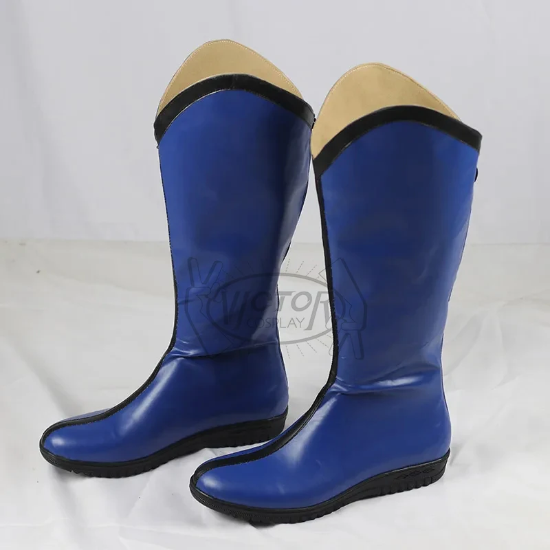 Anime X-MAN Vielfraß Logan Cosplay Kostüm Schuhe blau handgemachte Kunstleder Stiefel