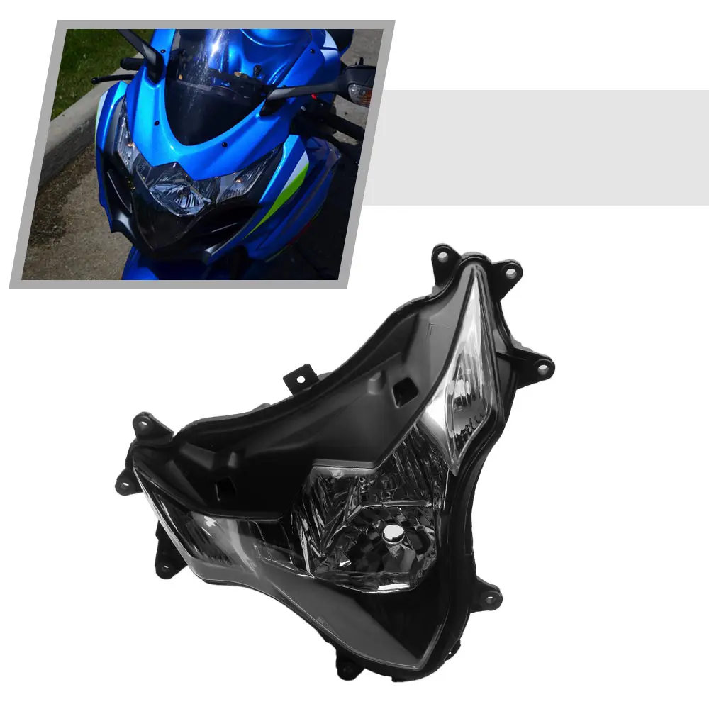 

1Pc Brand New Headlight Lamp Housing Fits For Suzuki Gsxr1000 Gsxr Gsx-R 1000 2009-2016 K9 Abs Plastic Clear Lens Black Casing