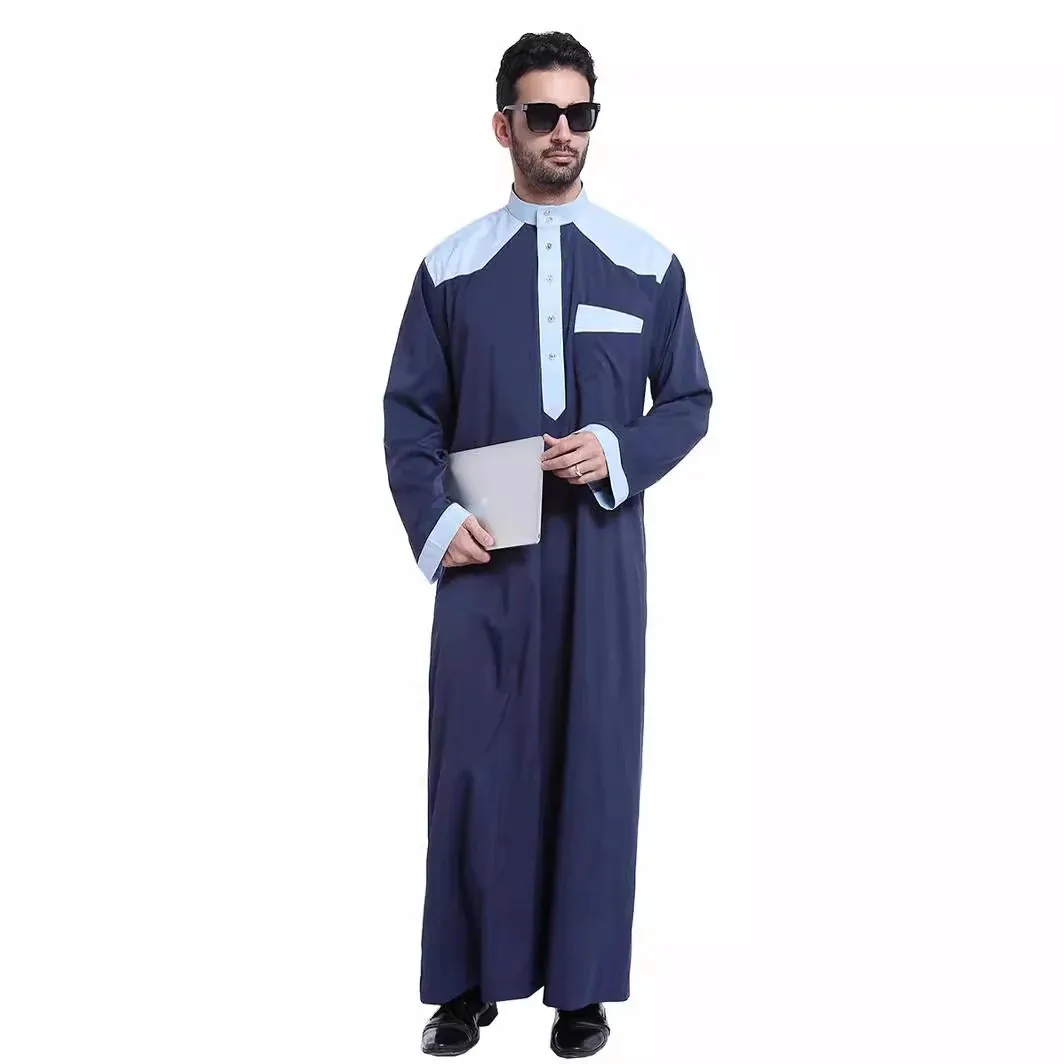 Thobe Thawb per uomini musulmani: preghiera araba e abito formale |   Vestibilità ampia, stile mediorientale |   Tessuto comfort - Essenziale per l'uso quotidiano