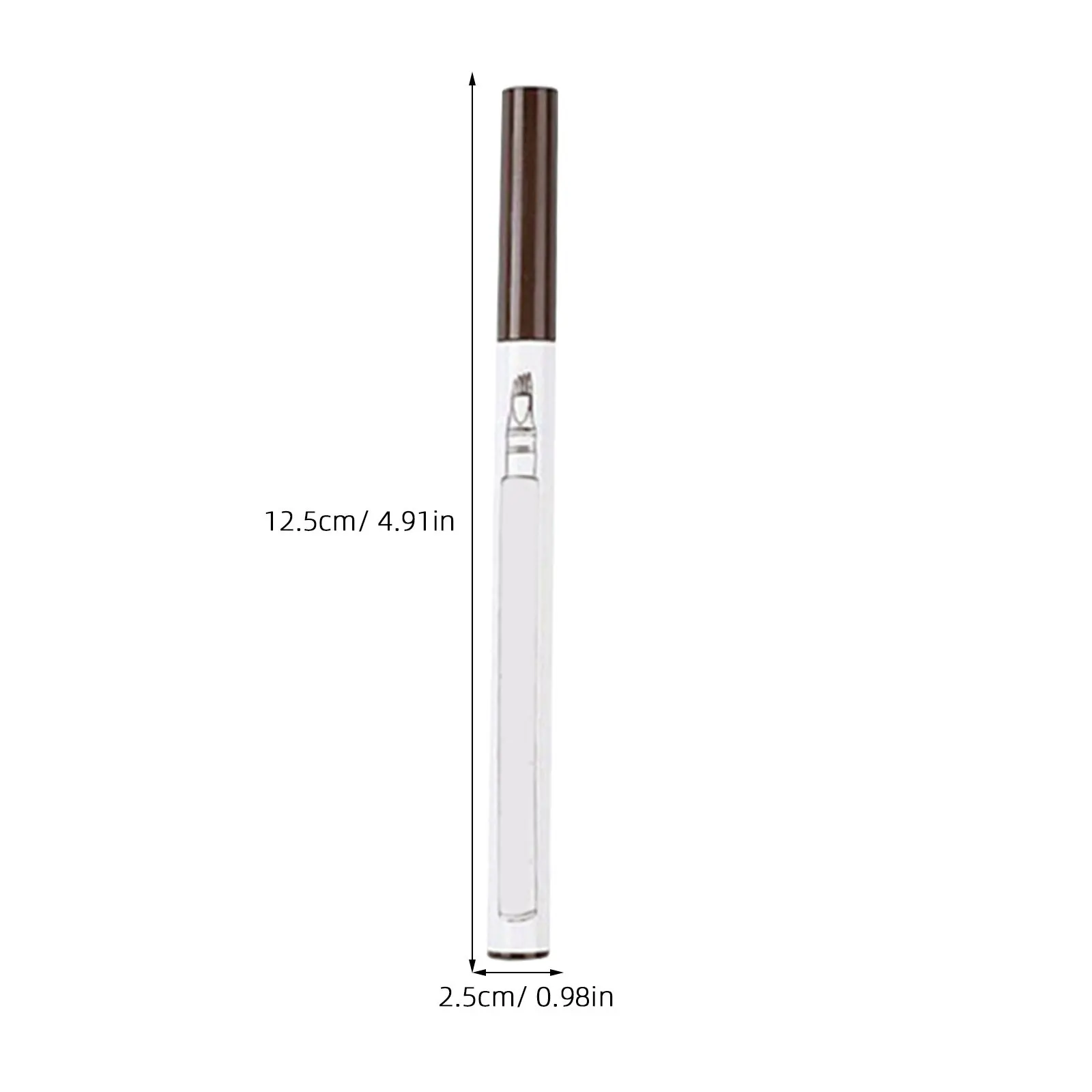 4Pcs Four-Tooth Eyebrow Pencil Liquid Pen Waterproof Long-Lasting Natural Makeup Tool Chestnut Brown Dark Grey Black