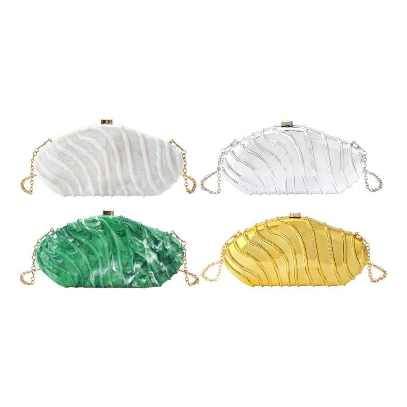 

Modern Irregular Shell Acrylic Evening Bag Stylish Shoulder Bags Crossbody Purse
