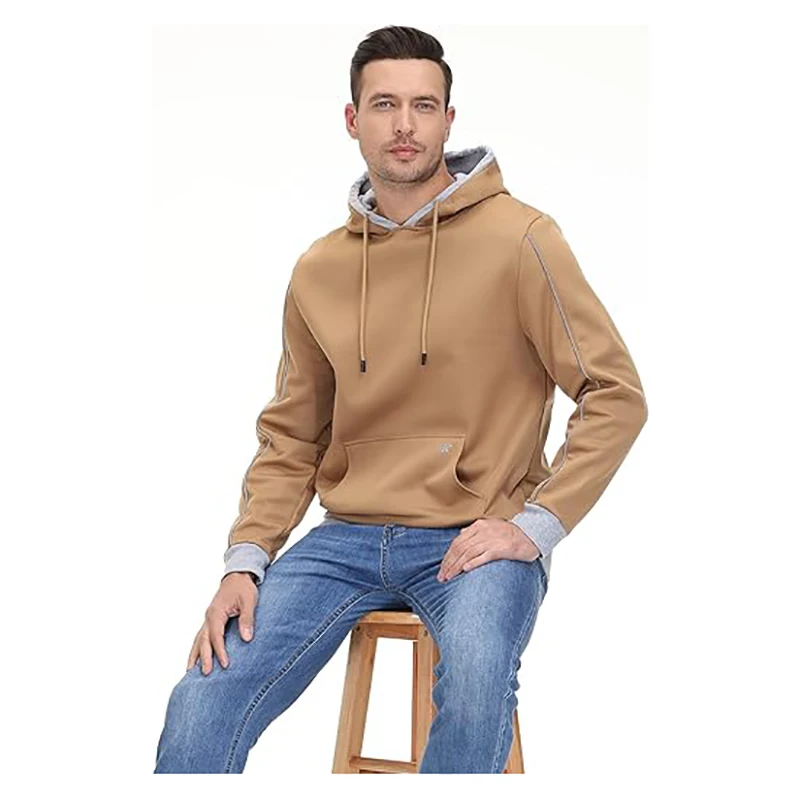 Men's Autumn Winter Pullover Hoodies Cozy Fleece Warm Long Sleeve Drawstring Hipster Kanga Casual Hooded Sweatshirts