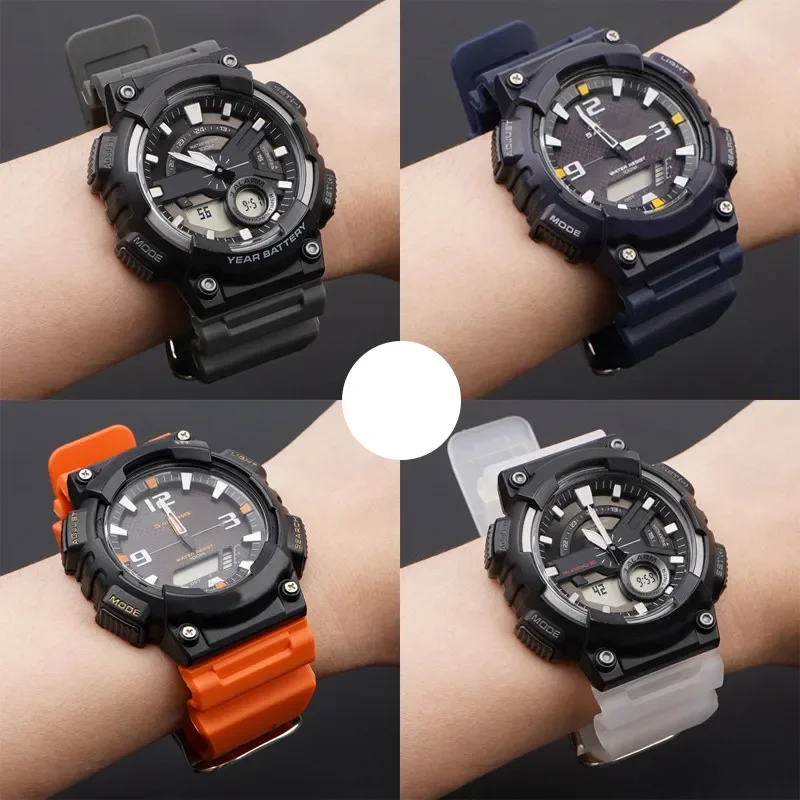 Rubber Strap for Casio G-SHOCK AQ-S810W/S800W AE-1200 SGW-400H MCW-200H W-735H W-216H TPU Resin Waterproof Watch Band 18mm