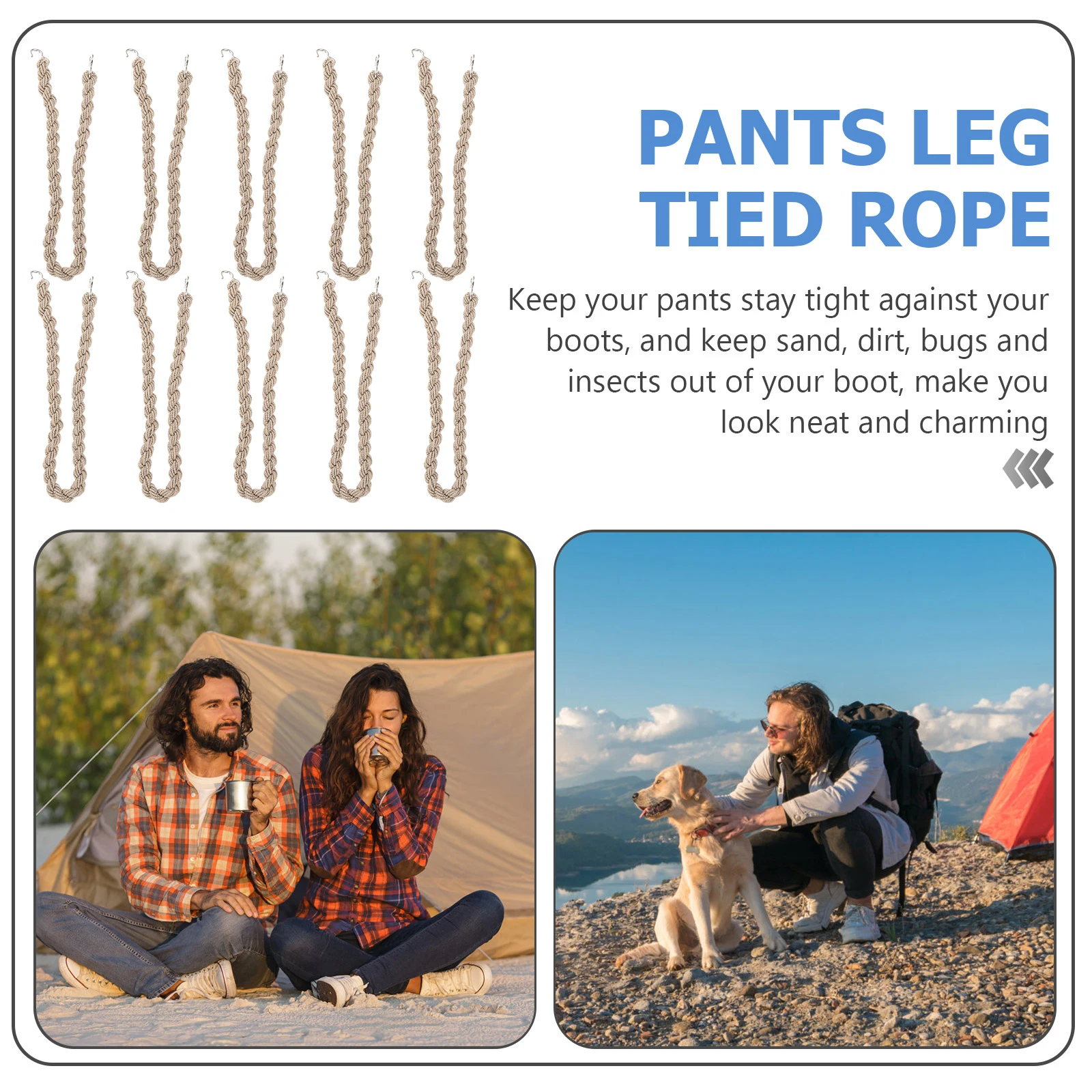 

10pcs Boot Bands Elastic Outdoor Blousing Straps Portable Lightweight Hiking Camping Accessories Straps Reusable Leg