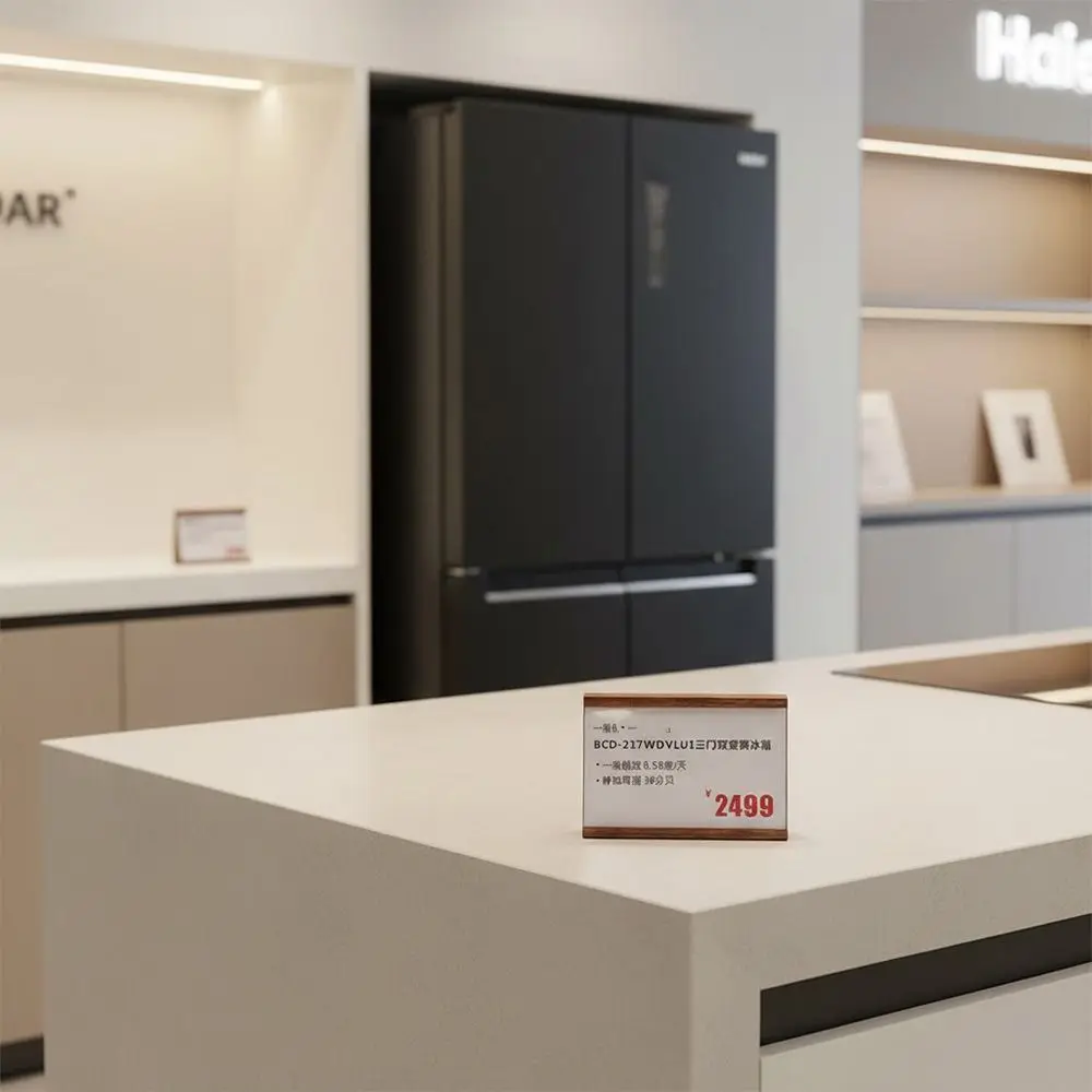 Creative Design Multi-size Price Tag Holder Kahki Coffee Sign Holder Label Stand Wood Base Price Display Rack Product Display