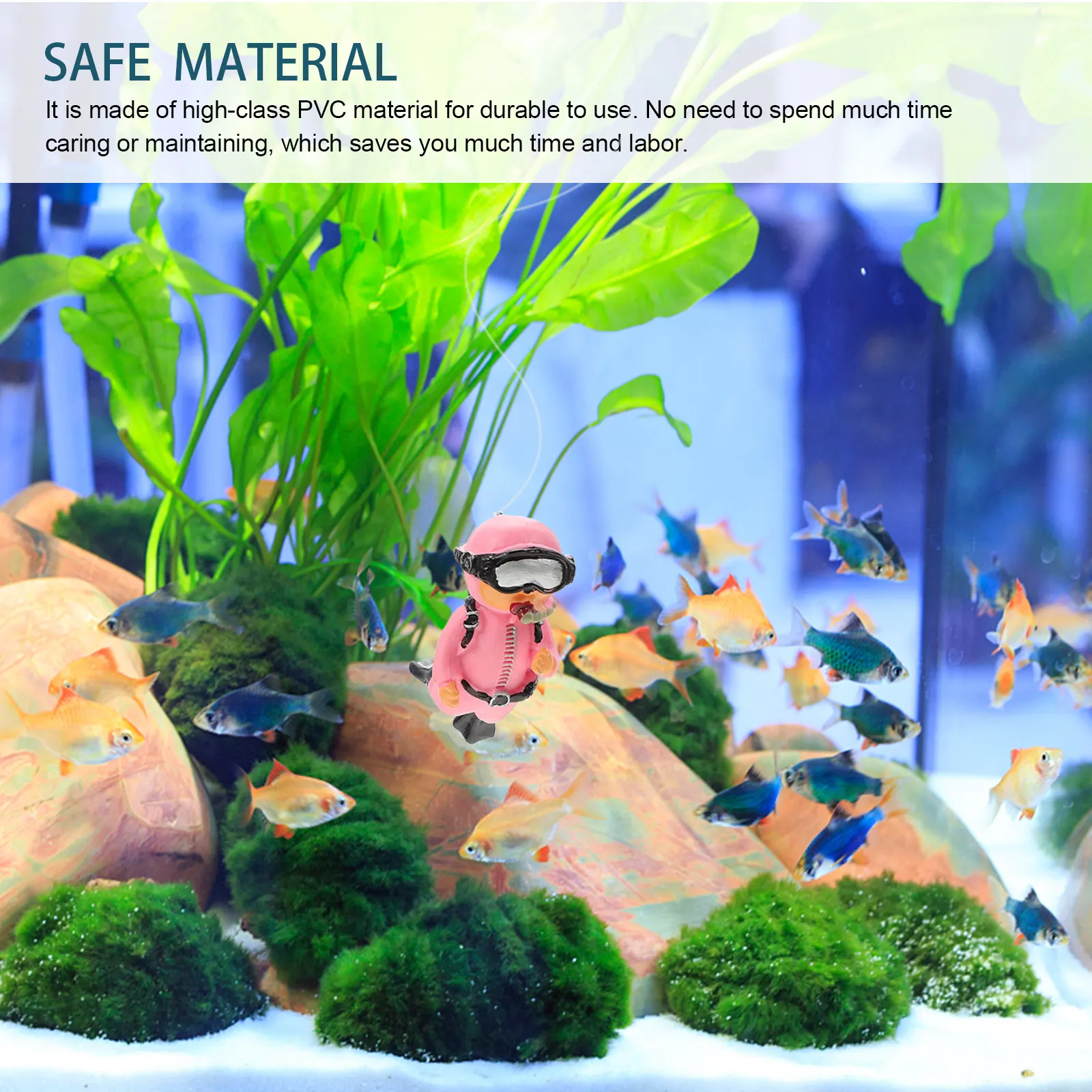 

Small Diver Aquarium Floating Craft Fish Tank Decoration Resin Statue For Home Office Desktop Decor Pet Supplies
