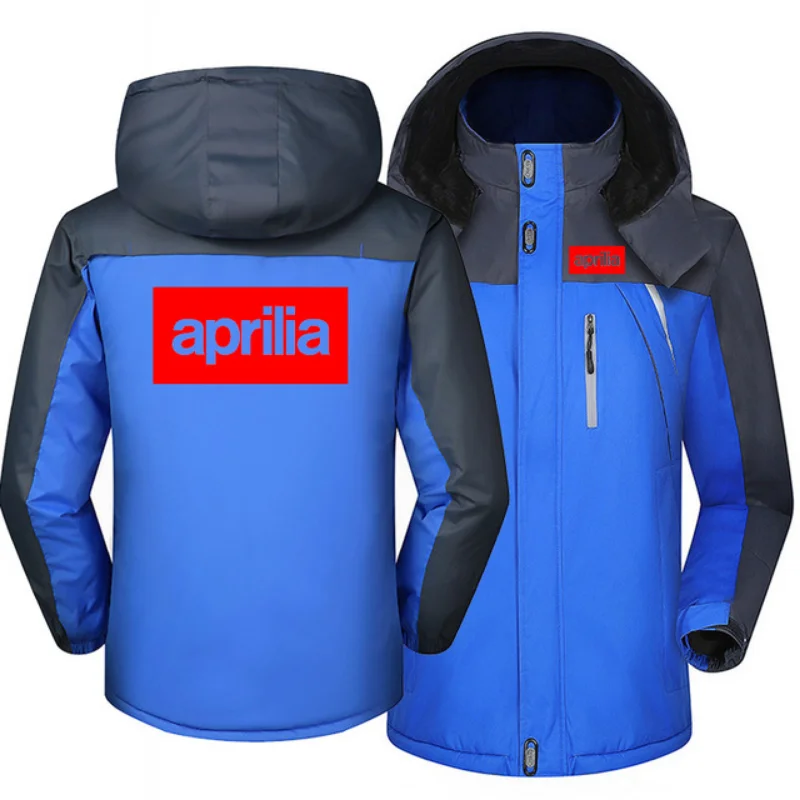 Aprilia-Casacos masculinos com capuz à prova de vento, casacos quentes grossos, outwear masculino, casaco de montanhismo, inverno, novo, 2023