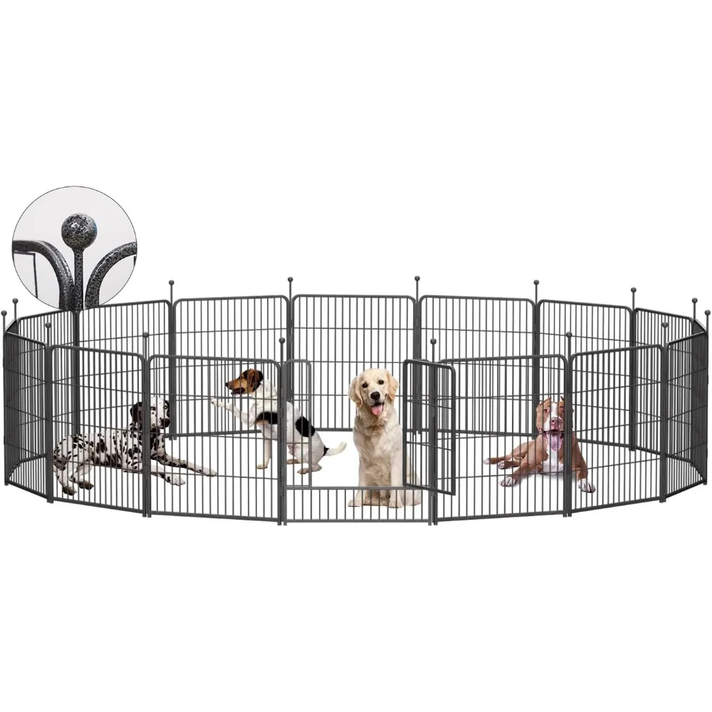 

Dog Playpen,32/40/45 Inch Height in Heavy Duty, Folding Indoor Outdoor Anti-Rust Dog Exercise Fence, Portable Pet Playpen