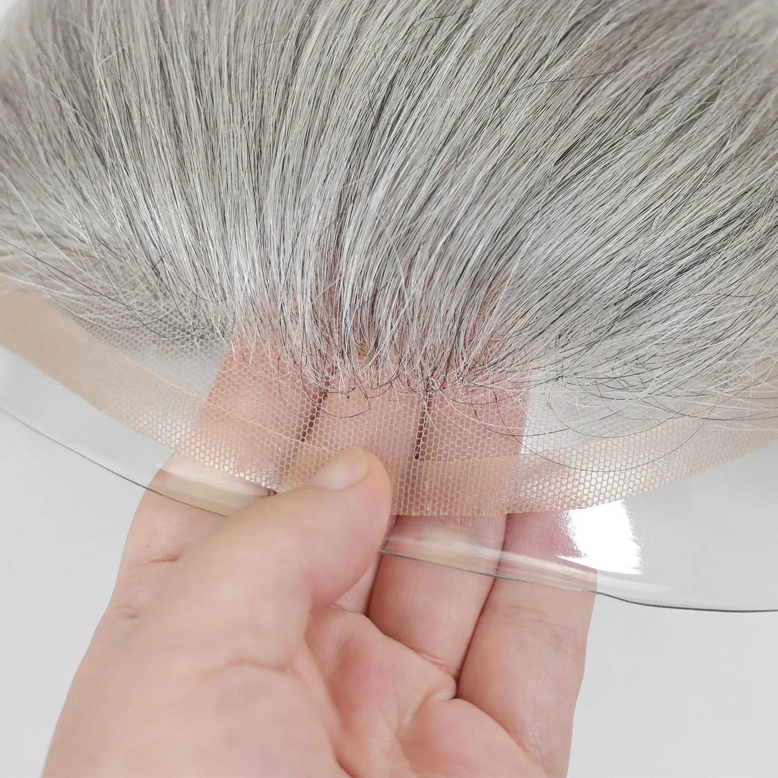 # 1B80 رمادي تنفس الدانتيل الجبهة شعر مستعار الذكور خصلة شعر بشرية خط الشعر الطبيعي الدانتيل و أحادية PU الرجال الشعر المستعار الرجال استبدال الاصطناعية