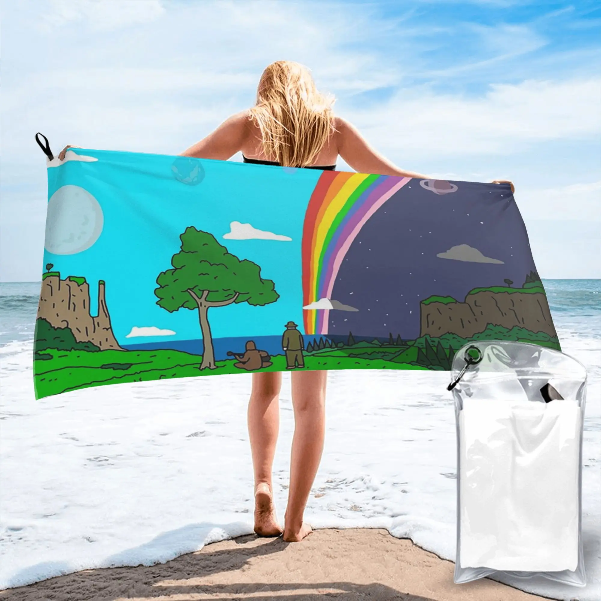 

Пляжное полотенце Big Lez Show Landsc из мягкой микрофибры, быстросохнущее, впитывающее, для плавания