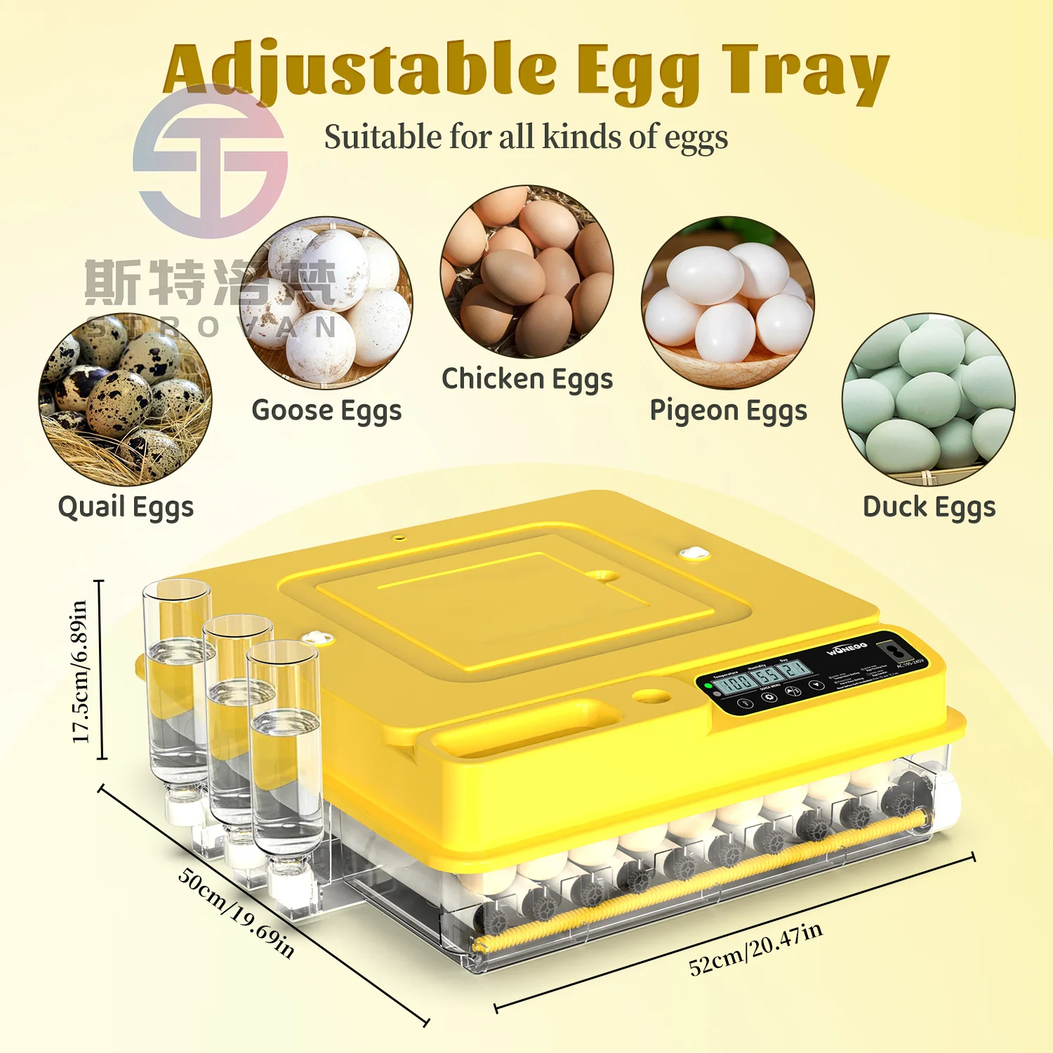 Commercial Chicks TW128 Incubator and Hatcher Hatch Duck Eggs Incubator Digital Control Type