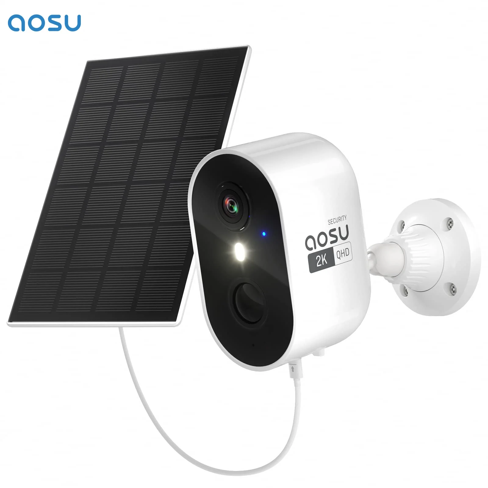 AOSU 2K Solar Security Cameras Wireless Outdoor, Solar Outside Camera for Home Security, WiFi Camera with Color Night Vision, PI