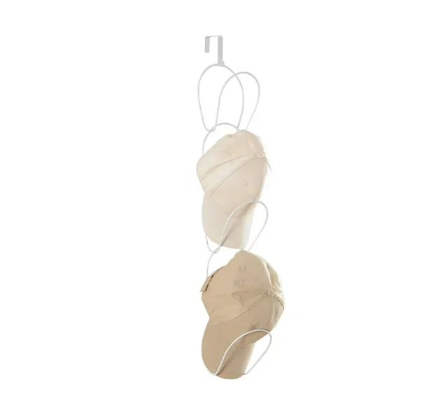 Iron Hat Holder Rack No Drill, Multi-Tier Wall Mounted Hook Organizer for Hats Scarves Bags