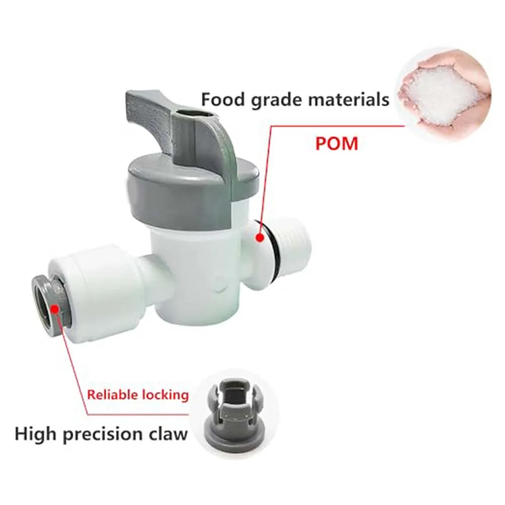 Reliable Quick Connector Ball Valve for Refrigerators Easy Installation 1/2 Male to 1/4 Quick Connect Fittings