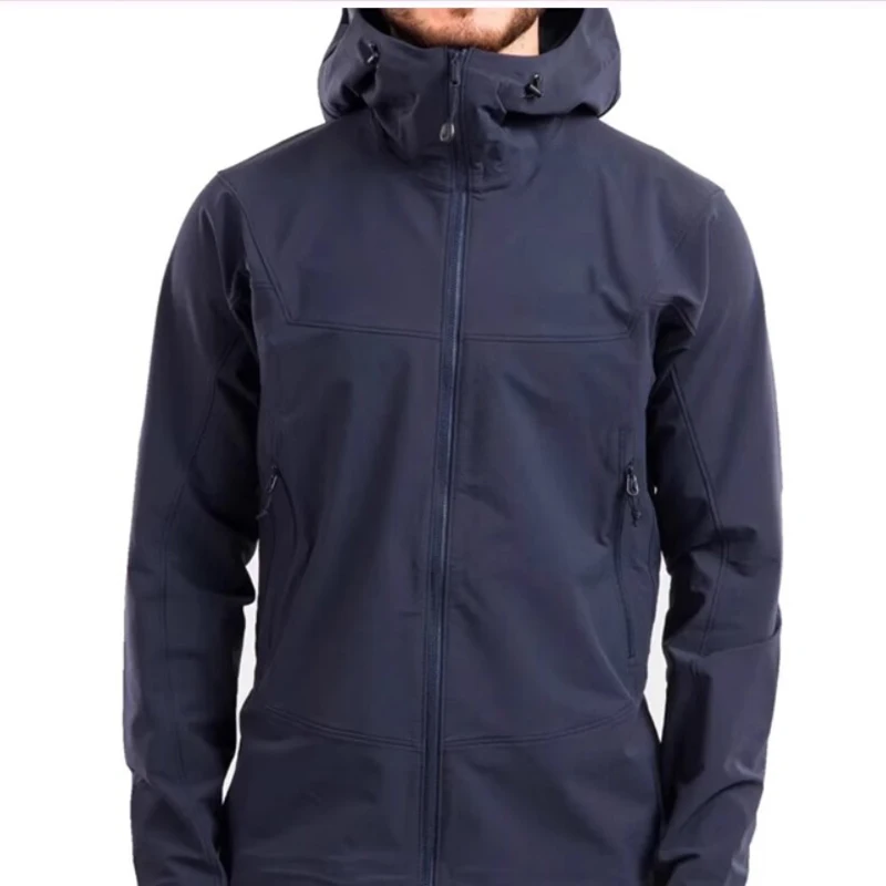 

Уличное теплое ветрозащитное пальто на подкладке Fce, мужское тонкое бархатное пальто с капюшоном, модное городское пальто со стойкой, весеннее Au...