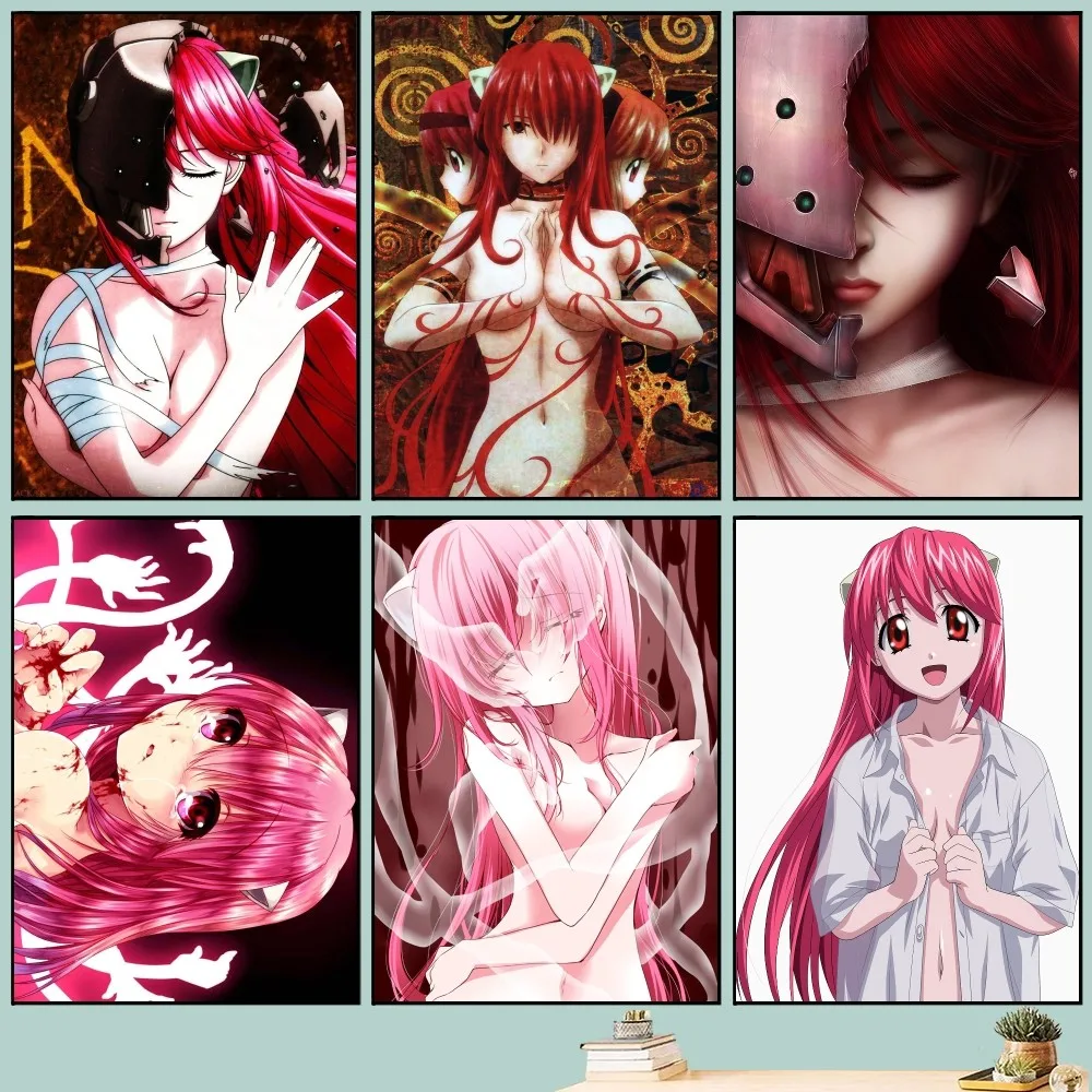 Anime Elfen gelogen Poster Kunst selbst klebende Kunst kleines Poster HD Qualität Poster Wand kunst Malerei Studie Wand dekoration