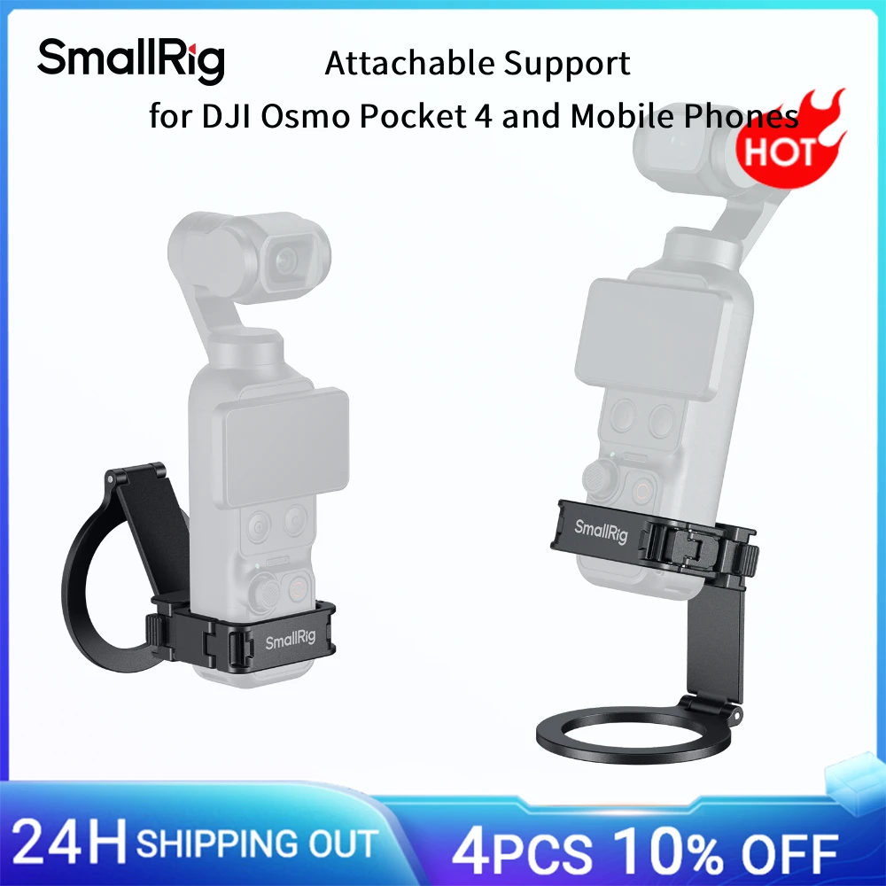 Image of SmallRig Anbaubare Halterung für DJI Osmo Pocket 4 / 3 und Mobiltelefone, Magnetischer Halterungsständer mit verstellbarem Magnetring 6004