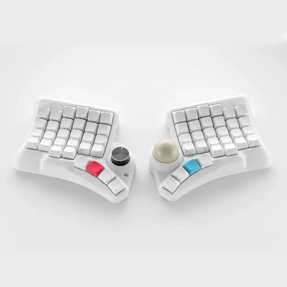 KeebNerd HPD V2 Split Keyboard Kit With Trackball Wired Ergonomic PLA Material 3D Ergonomic Hot Swappable QMK Custom Keyboard