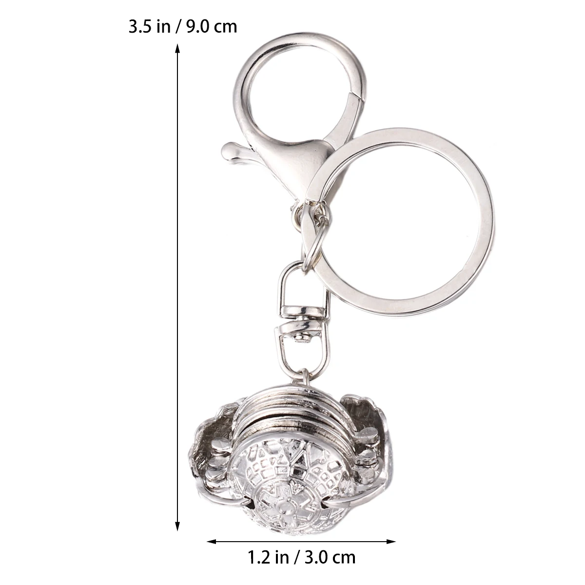 

Photo Box Keychain Silver Locket Pendant Openable European and American Multi-layer