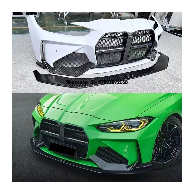 

New for G80 G82 M3 M4 Front Lip Spoiler Body Kit Dry Carbon Fiber Front Bumper Exhaust for Style