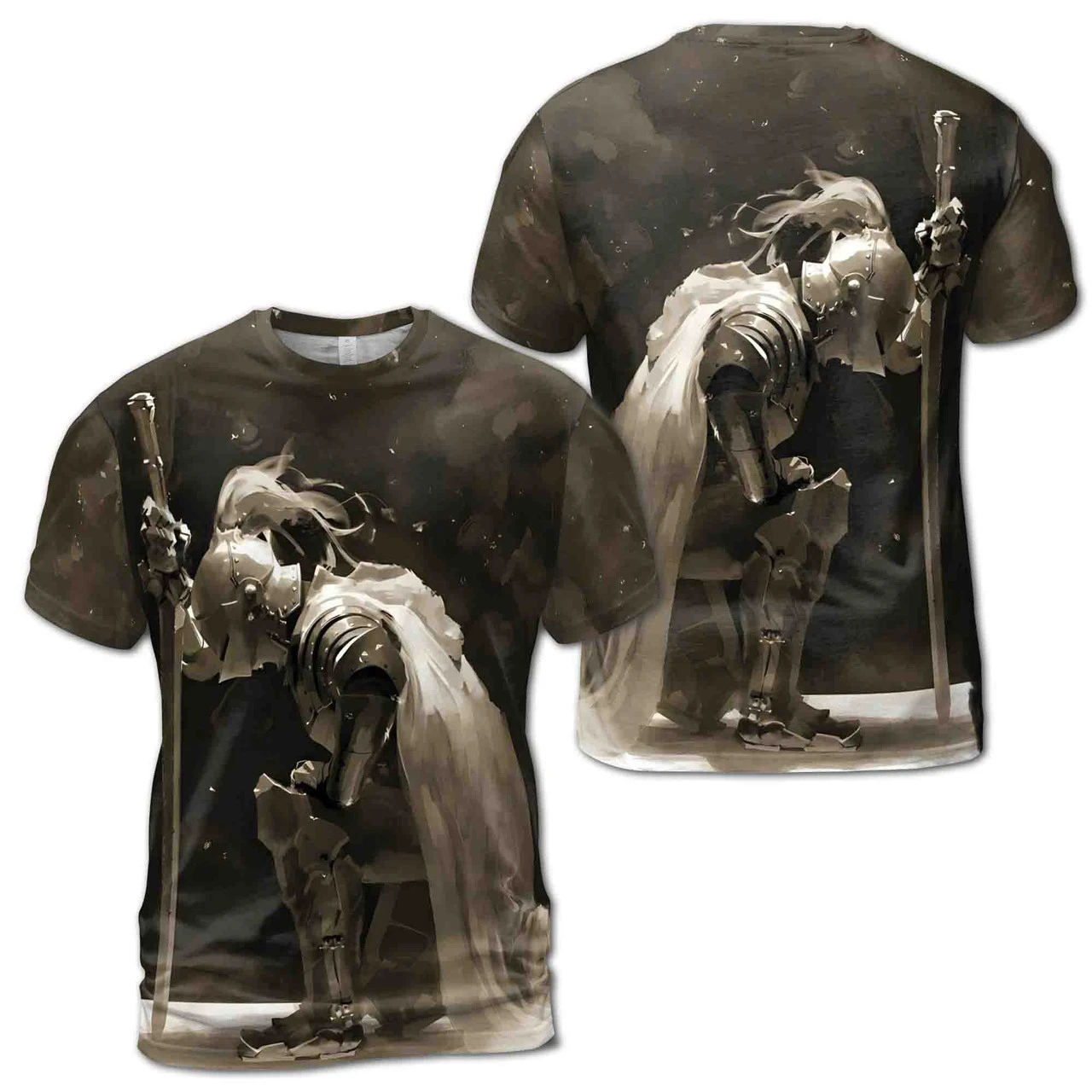 Men's Vintage Medieval Templars Graphic T-shirt Classic Cool Design Short Sleeved Retro Tees Casual O-neck Loose Simple T Shirts