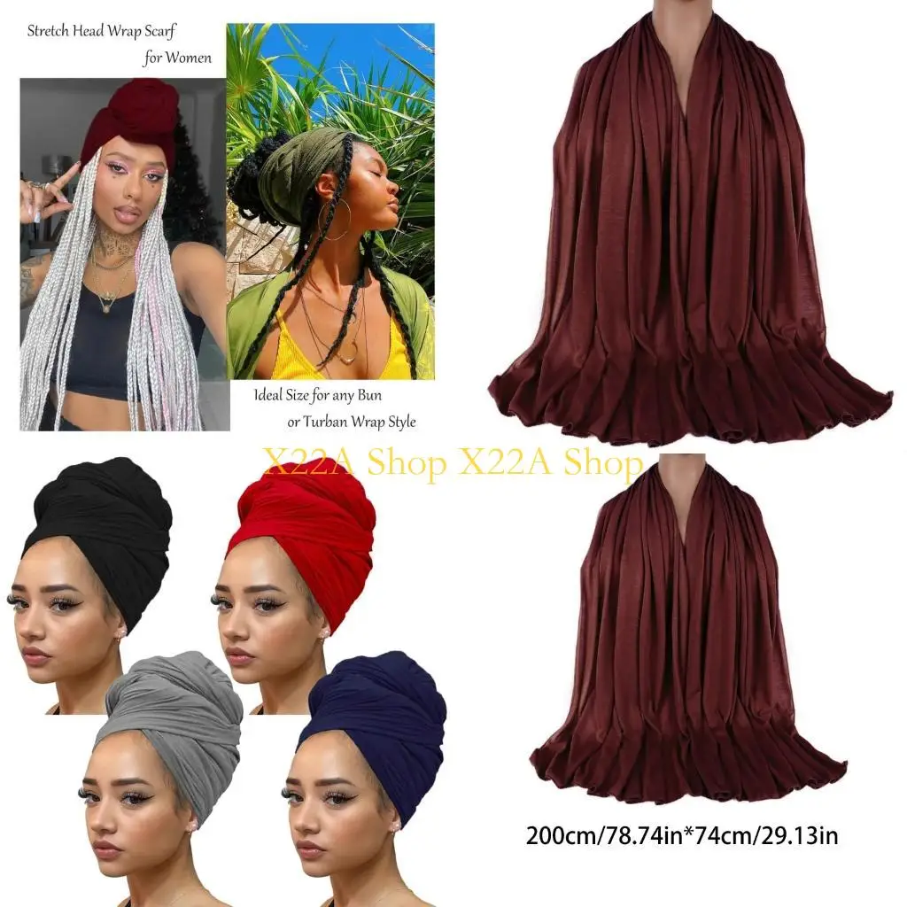 

Unique Cultural Convertible Scarf Head Wrap Soft Polyester Fabric Multi Use Fashion Accessory For Beach Outings Commuting