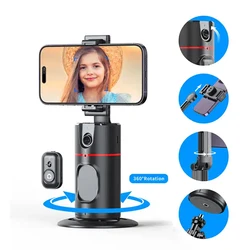 P02 smartphone holder Remote control Chargeable auto AI face tracking Tripod 360 Rotation with Gesture Control and light