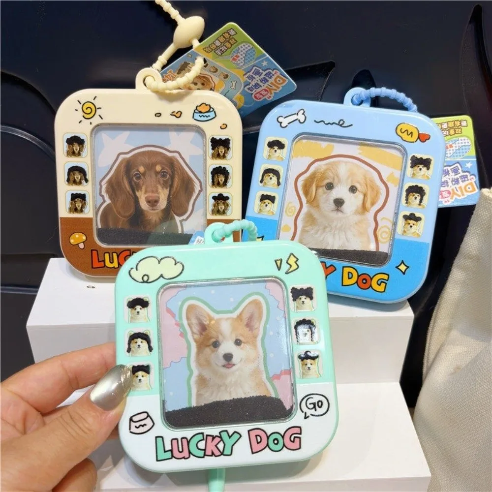 Portable DIY Hair Style Keychain Cartoon Creative Magnetic Drawing Painting Board Steel Bead Reusable Animals Hair Drawing Board