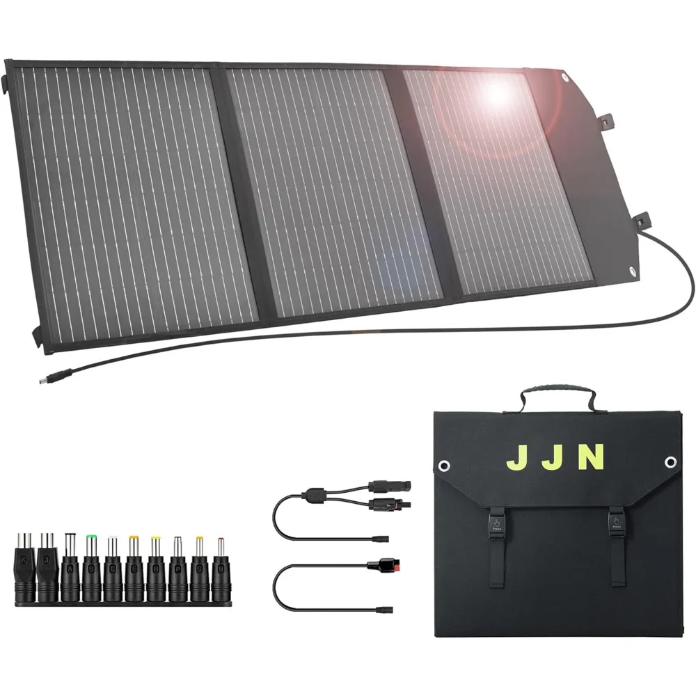 

18V 100W Portable Solar Panel Foldable Solar Panels Bulit-in Charge Controller Mono. Solar Charger with PD 60W USB/Type