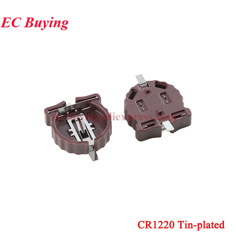 5Pcs-100Pcs SMD SMT CR1220 CR1225 BS-1220-2 3V Button Cell Battery Holder Socket Case Box for Button Battery