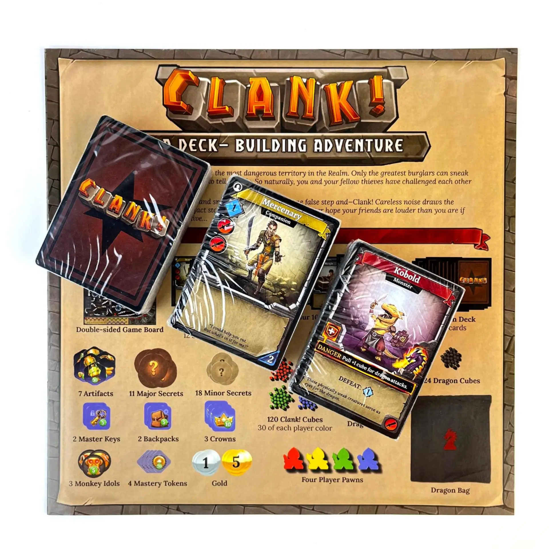Renegade Game Studios Clank! Игра для приключений на колоде, настольные карты, изучающие американские настольные игры