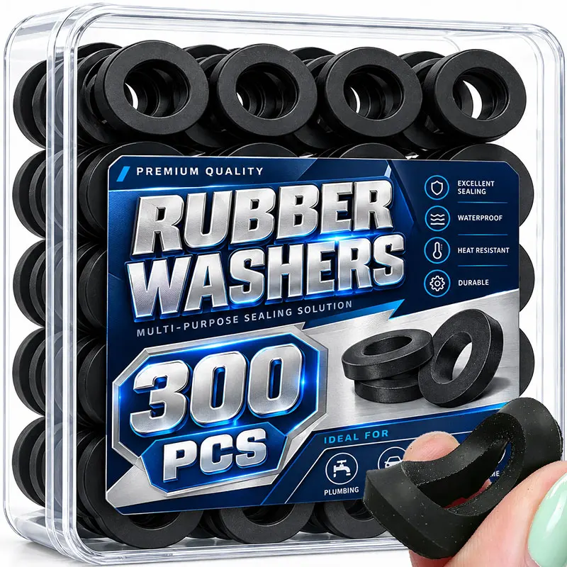 30/300Pcs Rubber O-Ring Washer Flat Seal Gaskets Water Tap DIY Connection Faucet Shower Head Hose Black Rubber Washers Supplies