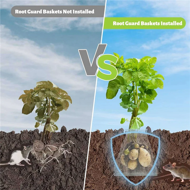 A95G 16 Packs 1 Gallon Root Stainless Steel Guard Baskets For Protects Plant Root From Gophers Moles Voles Damage Root