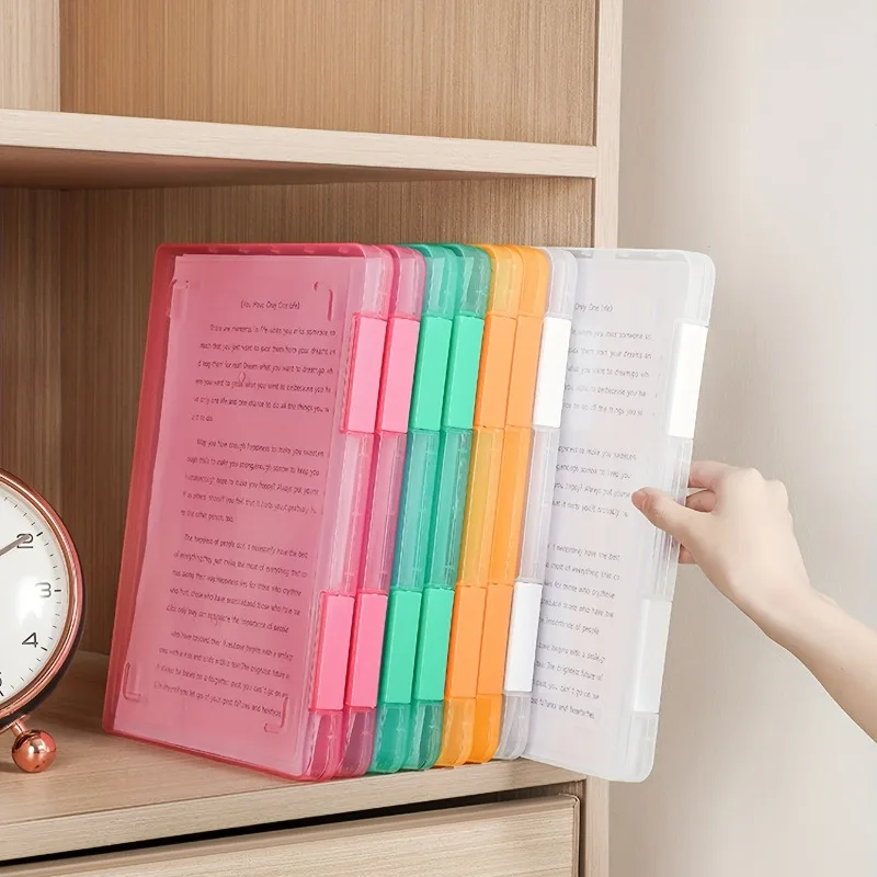 1pc Multi-layer Portable File Box Portable Transparent File Boxes A4 Plastic PP File Box Waterproof Contract Storage Boxes